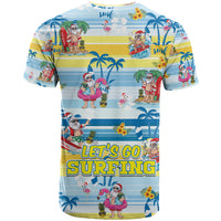 Surfing Christmas T Shirt Tropical Santa Let's Go Surfing - Wonder Print Shop