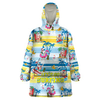 Surfing Christmas Wearable Blanket Hoodie Tropical Santa Let's Go Surfing - Wonder Print Shop