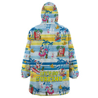 Surfing Christmas Wearable Blanket Hoodie Tropical Santa Let's Go Surfing - Wonder Print Shop