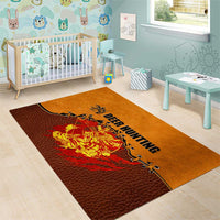 Skull Deer Hunting Area Rug Vintage Leather Bow Hunter - Wonder Print Shop