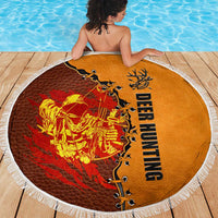 Skull Deer Hunting Beach Blanket Vintage Leather Bow Hunter - Wonder Print Shop