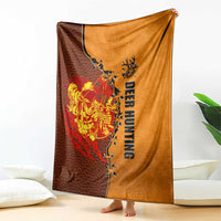 Skull Deer Hunting Blanket Vintage Leather Bow Hunter - Wonder Print Shop