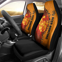 Skull Deer Hunting Car Seat Cover Vintage Leather Bow Hunter - Wonder Print Shop