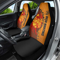 Skull Deer Hunting Car Seat Cover Vintage Leather Bow Hunter - Wonder Print Shop