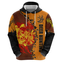 Skull Deer Hunting Hoodie Vintage Leather Bow Hunter - Wonder Print Shop