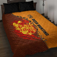 Skull Deer Hunting Quilt Bed Set Vintage Leather Bow Hunter - Wonder Print Shop