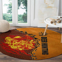 Skull Deer Hunting Round Carpet Vintage Leather Bow Hunter - Wonder Print Shop