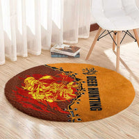 Skull Deer Hunting Round Carpet Vintage Leather Bow Hunter - Wonder Print Shop