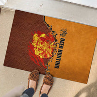 Skull Deer Hunting Rubber Doormat Vintage Leather Bow Hunter - Wonder Print Shop