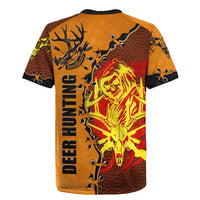 Skull Deer Hunting Rugby Jersey Vintage Leather Bow Hunter - Wonder Print Shop