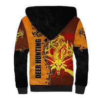 Skull Deer Hunting Sherpa Hoodie Vintage Leather Bow Hunter - Wonder Print Shop