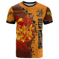 Skull Deer Hunting T Shirt Vintage Leather Bow Hunter - Wonder Print Shop