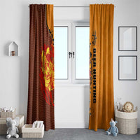 Skull Deer Hunting Window Curtain Vintage Leather Bow Hunter - Wonder Print Shop