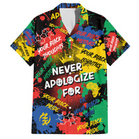 Never Apologize For Being Black Family Matching Off Shoulder Long Sleeve Dress and Hawaiian Shirt - Wonder Print Shop