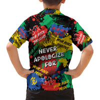 Never Apologize For Being Black Family Matching Short Sleeve Bodycon Dress and Hawaiian Shirt - Wonder Print Shop