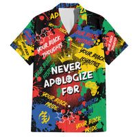 Never Apologize For Being Black Family Matching Short Sleeve Bodycon Dress and Hawaiian Shirt - Wonder Print Shop
