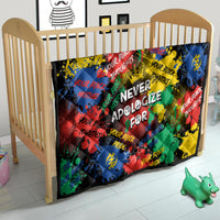 Never Apologize For Being Black Quilt - Wonder Print Shop