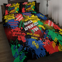 Never Apologize For Being Black Quilt Bed Set - Wonder Print Shop