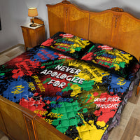 Never Apologize For Being Black Quilt Bed Set - Wonder Print Shop