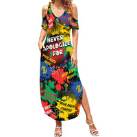 Never Apologize For Being Black Summer Maxi Dress - Wonder Print Shop
