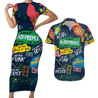 Music That Makes Us Proud African Couples Matching Short Sleeve Bodycon Dress and Hawaiian Shirt Black People - Wonder Print Shop