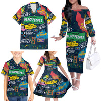 Music That Makes Us Proud African Family Matching Off Shoulder Long Sleeve Dress and Hawaiian Shirt Black People - Wonder Print Shop