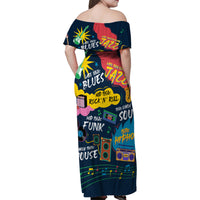 Music That Makes Us Proud African Family Matching Off Shoulder Maxi Dress and Hawaiian Shirt Black People - Wonder Print Shop
