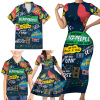 Music That Makes Us Proud African Family Matching Short Sleeve Bodycon Dress and Hawaiian Shirt Black People - Wonder Print Shop