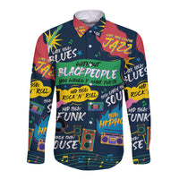 Music That Makes Us Proud African Long Sleeve Button Shirt Black People - Wonder Print Shop