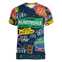 Music That Makes Us Proud African Women V Neck T Shirt Black People - Wonder Print Shop