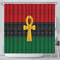 Pan African Ankh Shower Curtain Egyptian Cross
