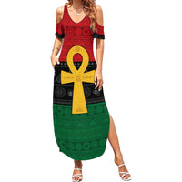 Pan African Ankh Summer Maxi Dress Egyptian Cross - Wonder Print Shop