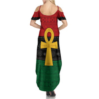 Pan African Ankh Summer Maxi Dress Egyptian Cross - Wonder Print Shop