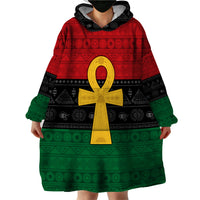 Pan African Ankh Wearable Blanket Hoodie Egyptian Cross - Wonder Print Shop