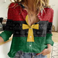 Pan African Ankh Women Casual Shirt Egyptian Cross - Wonder Print Shop