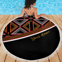 Personalized Bamenda African Beach Blanket Atoghu Cameroon Print - Wonder Print Shop