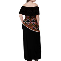 Personalized Bamenda African Off Shoulder Maxi Dress Atoghu Cameroon Print - Wonder Print Shop