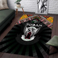 Sudan Roots Area Rug African Map in Fingerprint and Tribal Colors