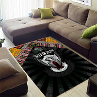 Sudan Roots Area Rug African Map in Fingerprint and Tribal Colors