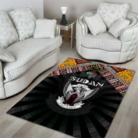 Sudan Roots Area Rug African Map in Fingerprint and Tribal Colors
