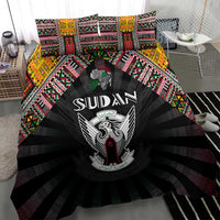 Sudan Roots Bedding Set African Map in Fingerprint and Tribal Colors