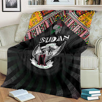 Sudan Roots Blanket African Map in Fingerprint and Tribal Colors