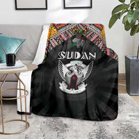 Sudan Roots Blanket African Map in Fingerprint and Tribal Colors