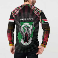 Personalized Sudan Roots Button Sweatshirt African Map in Fingerprint and Tribal Colors