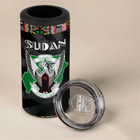 Sudan Roots 4 in 1 Can Cooler Tumbler African Map in Fingerprint and Tribal Colors