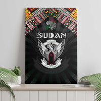 Sudan Roots Canvas Wall Art African Map in Fingerprint and Tribal Colors