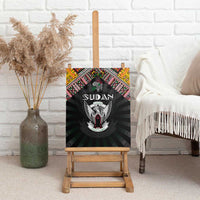 Sudan Roots Canvas Wall Art African Map in Fingerprint and Tribal Colors
