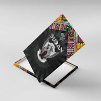 Sudan Roots Canvas Wall Art African Map in Fingerprint and Tribal Colors