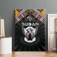 Sudan Roots Canvas Wall Art African Map in Fingerprint and Tribal Colors