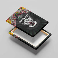 Sudan Roots Canvas Wall Art African Map in Fingerprint and Tribal Colors